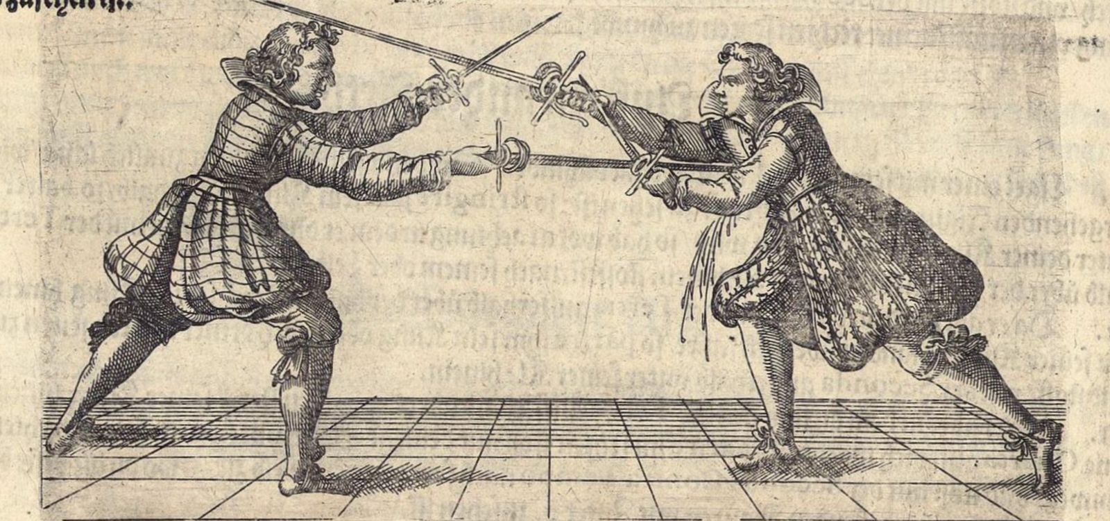 Гравюра 16 века фехтовальщик